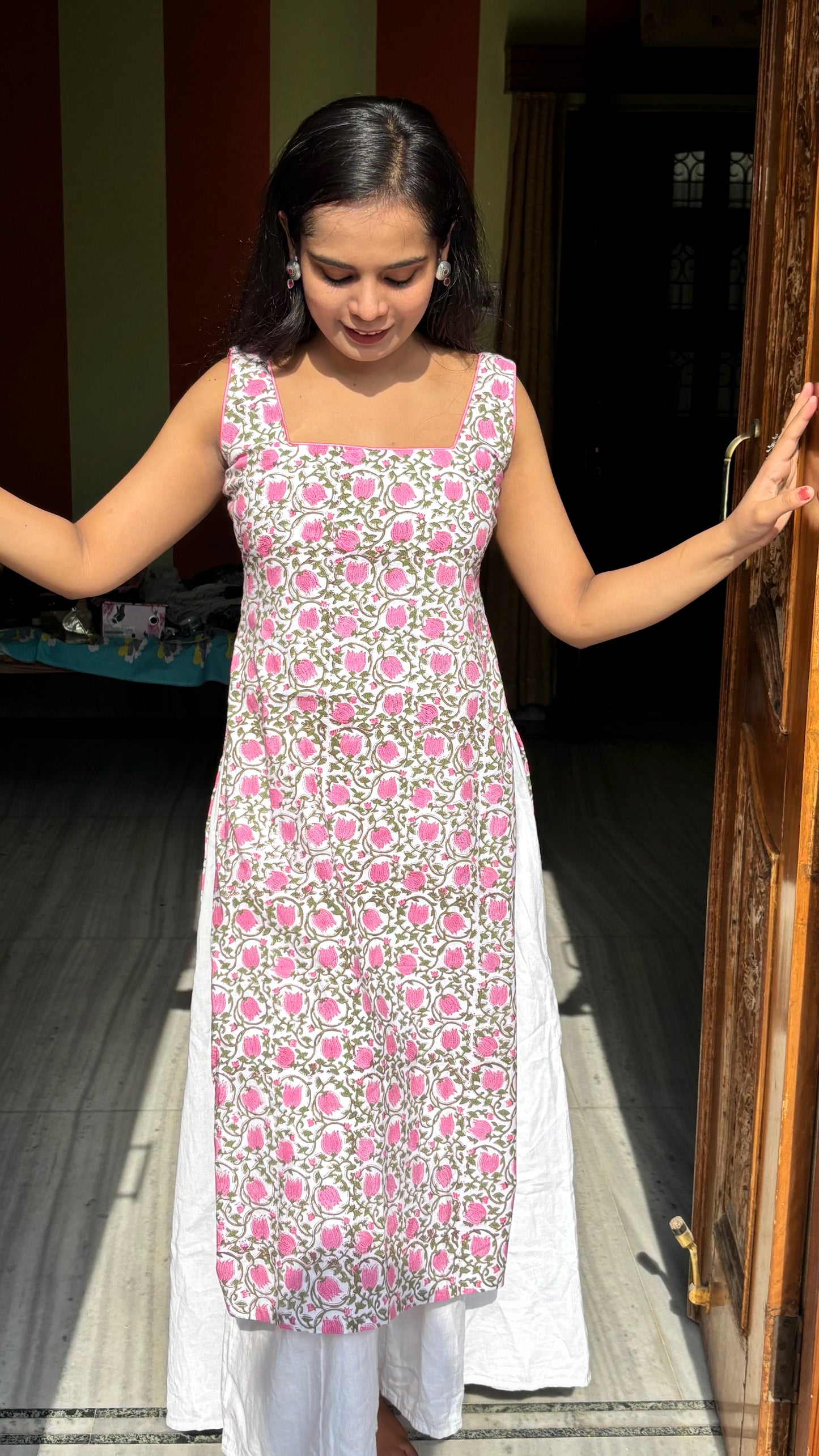 Rose Print Long Kurti