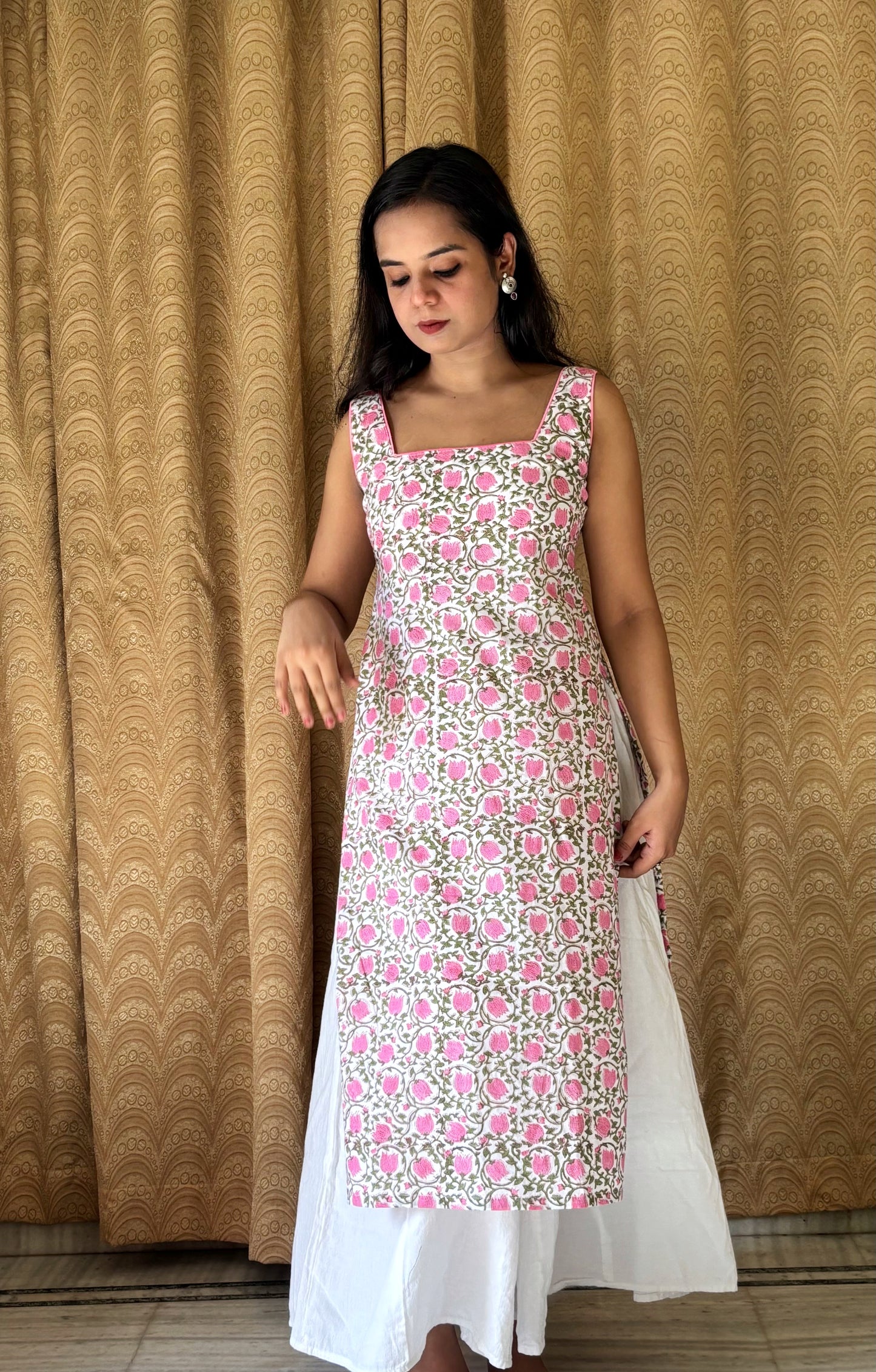 Rose Print Long Kurti