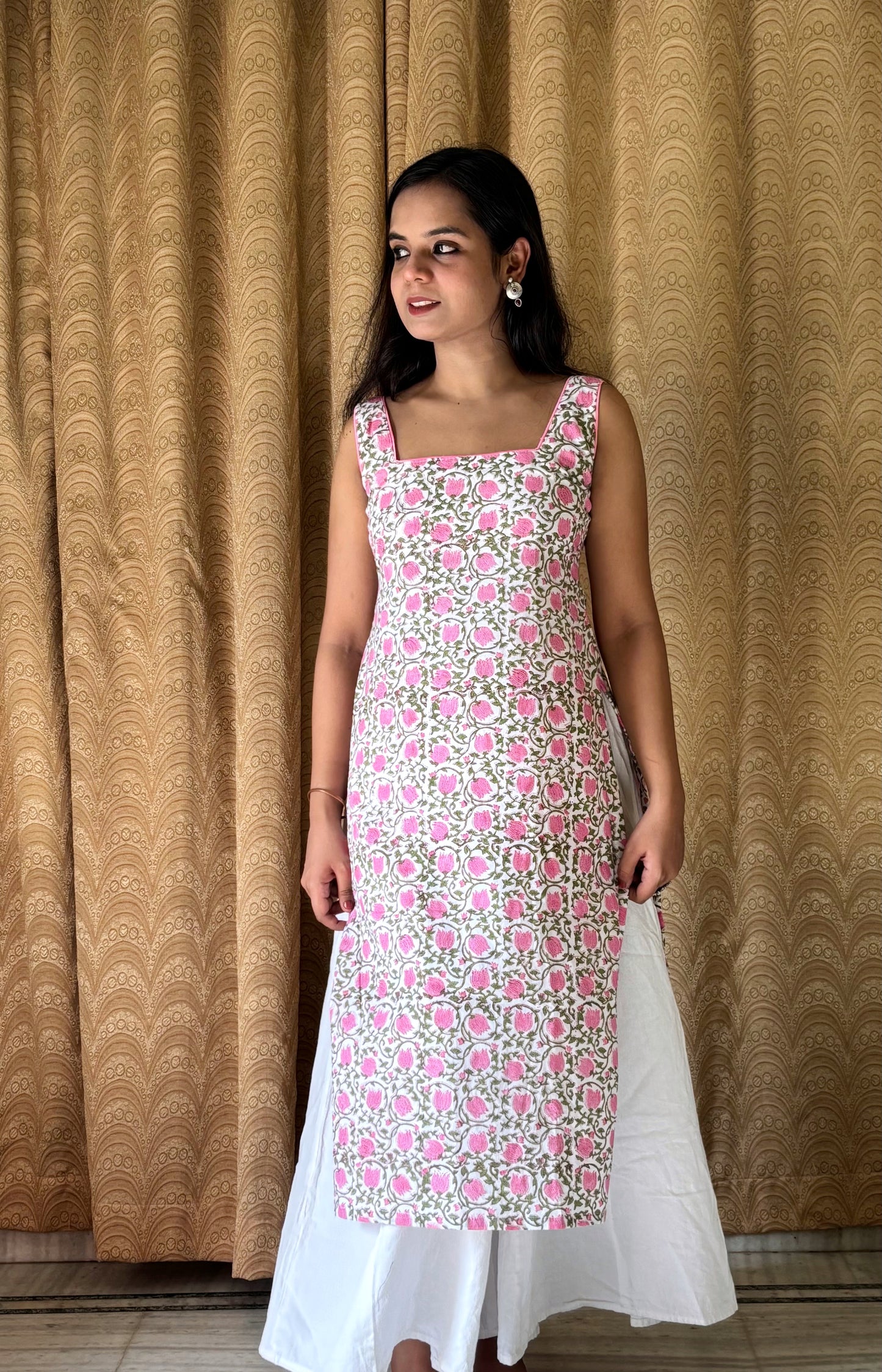 Rose Print Long Kurti