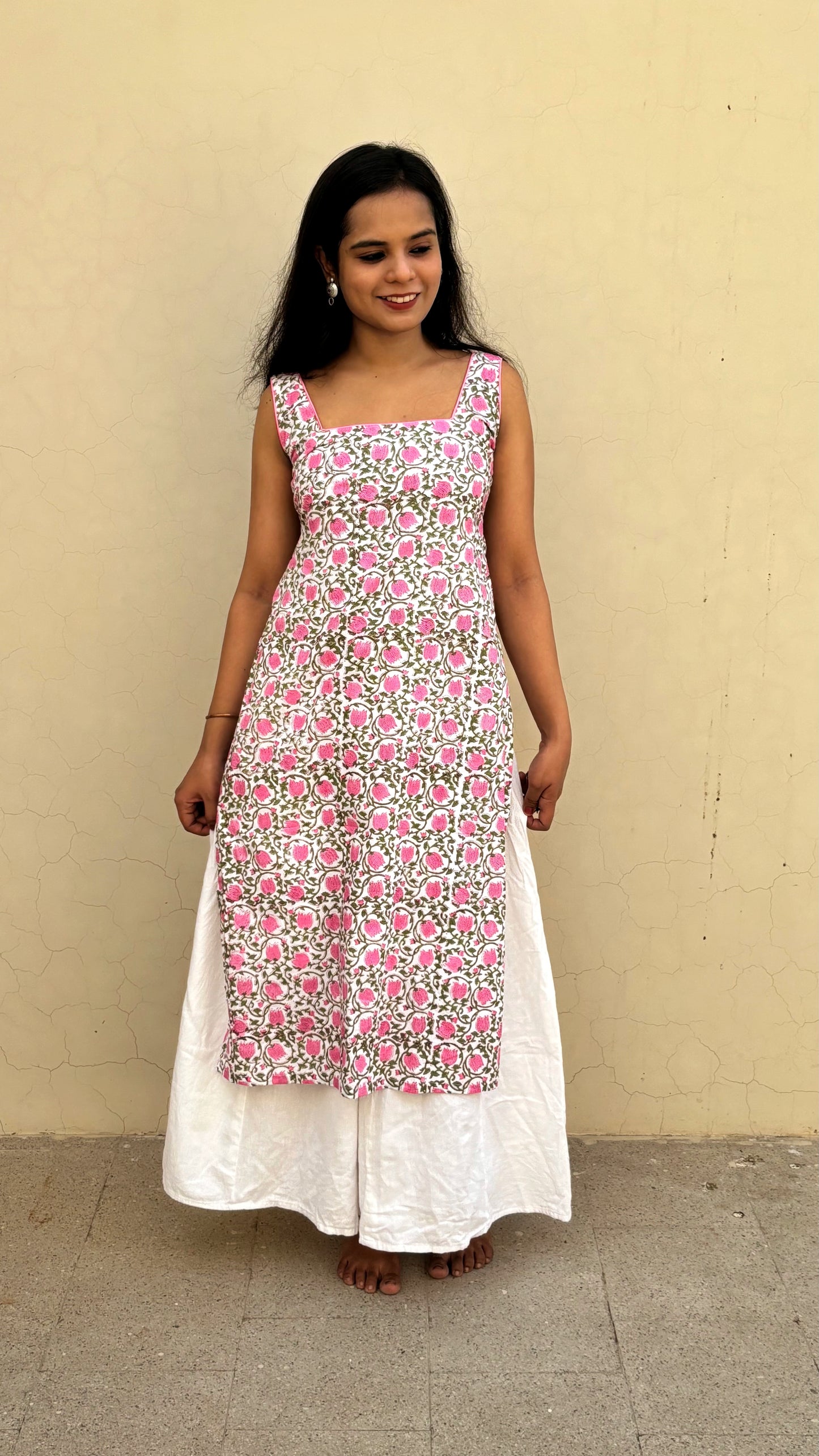 Rose Print Long Kurti