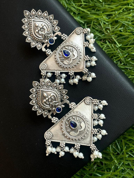 Silver Replica Triangular Earring