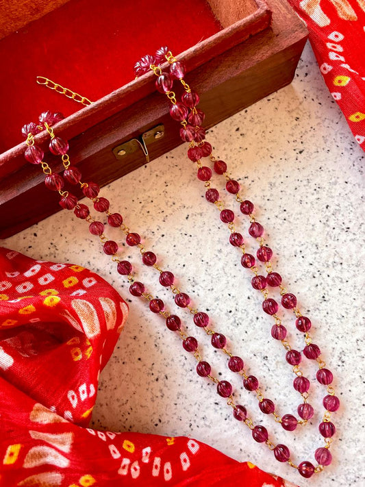 Pumpkin Beads Double Layer Partywear Mala