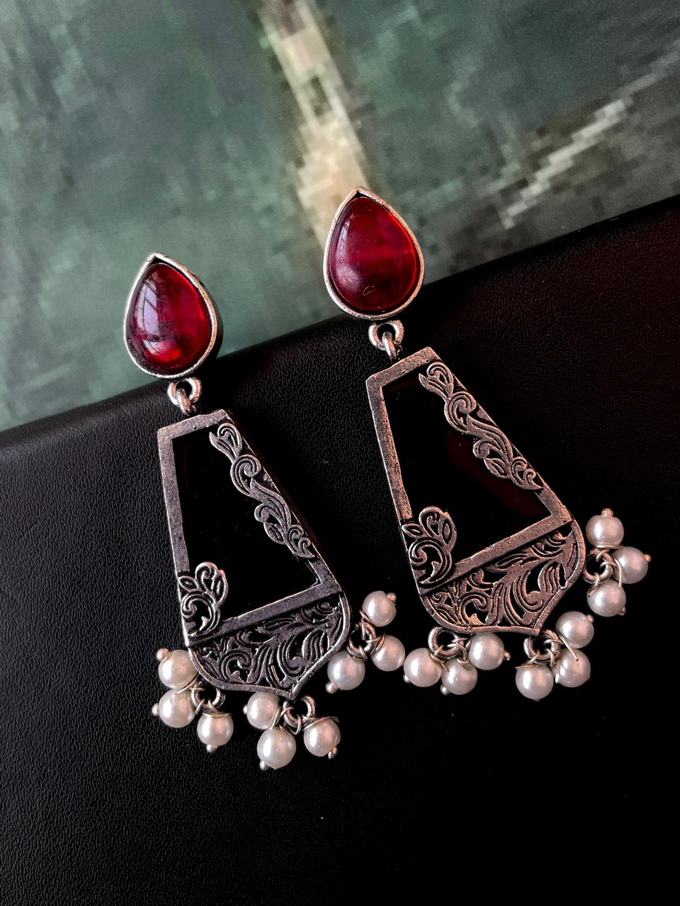 Monalisa Stone Ethnic Beaded Earring