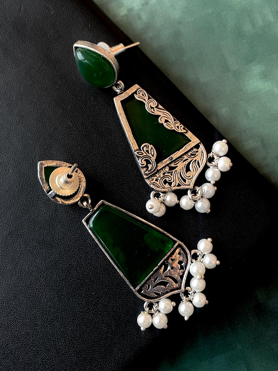 Monalisa Stone Ethnic Beaded Earring
