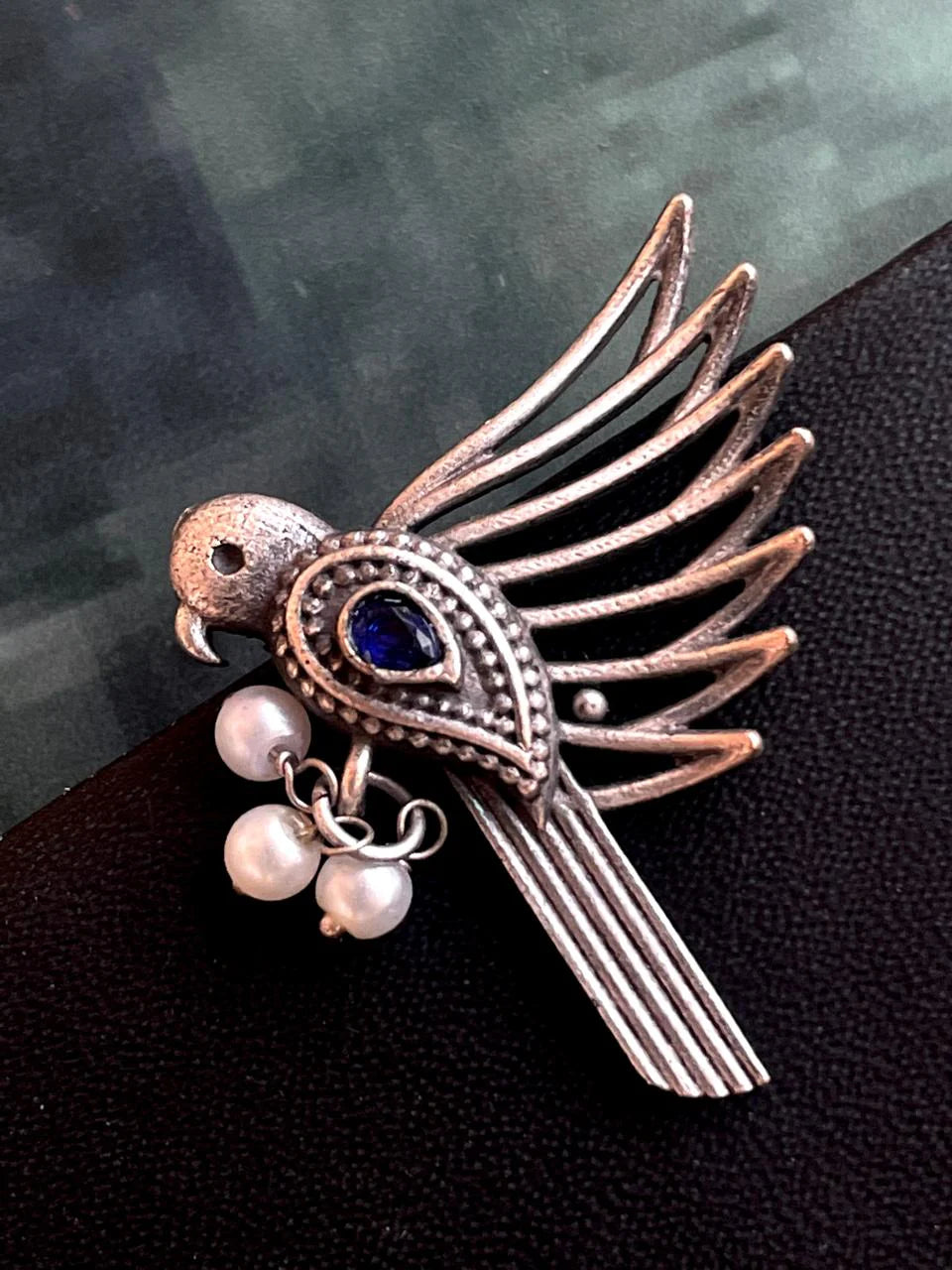 Oxidized Bird Shape Antique Stud Earring
