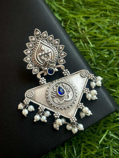 Silver Replica Triangular Earring