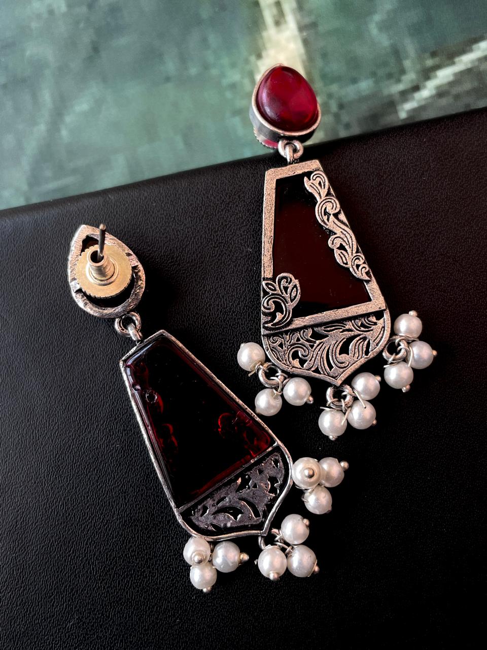 Monalisa Stone Ethnic Beaded Earring