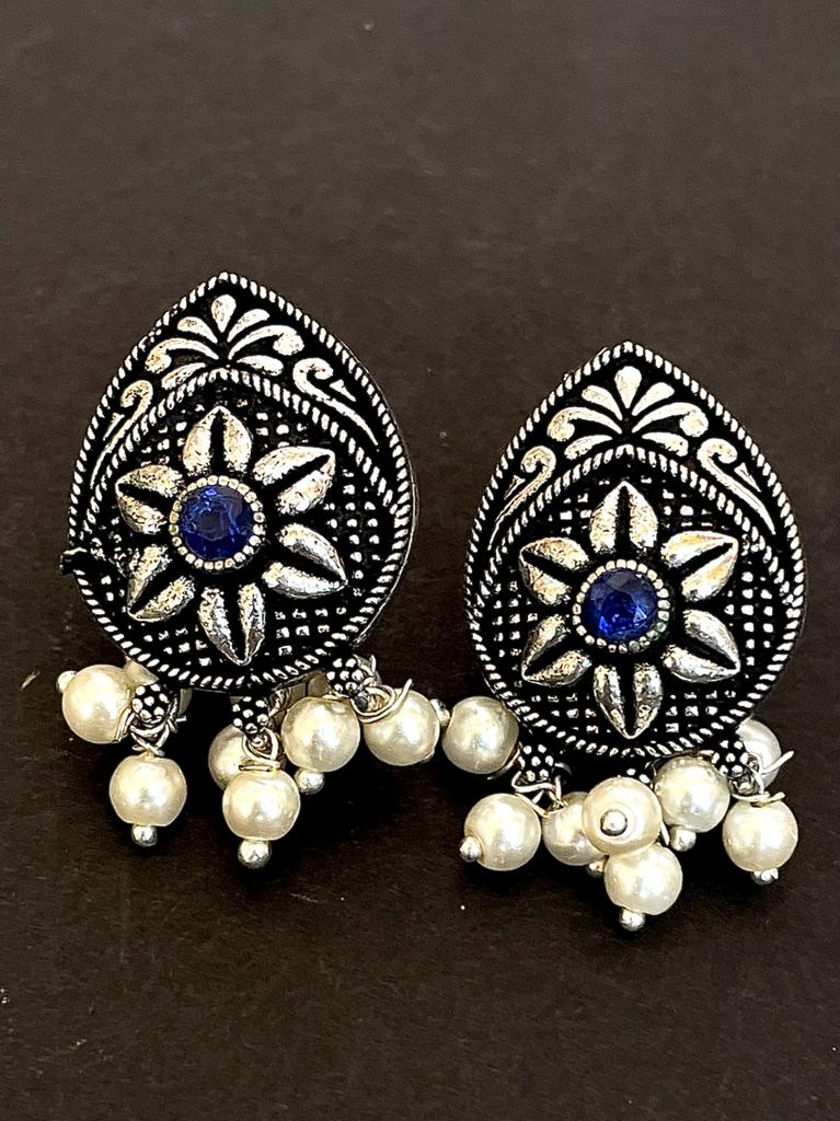 Oxidized Choker with Earring set