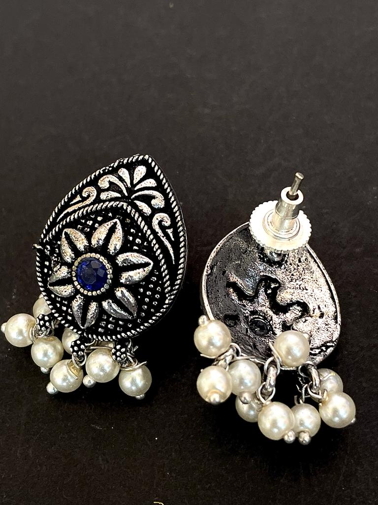 Oxidized Choker with Earring set