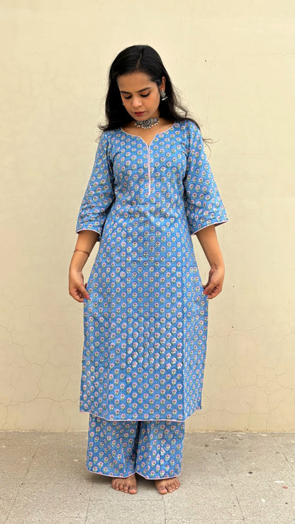 Khayal Blue Kurta Set