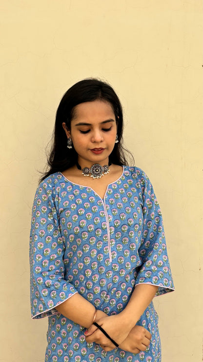 Khayal Blue Kurta Set