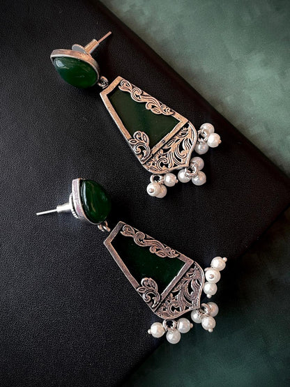 Monalisa Stone Ethnic Beaded Earring