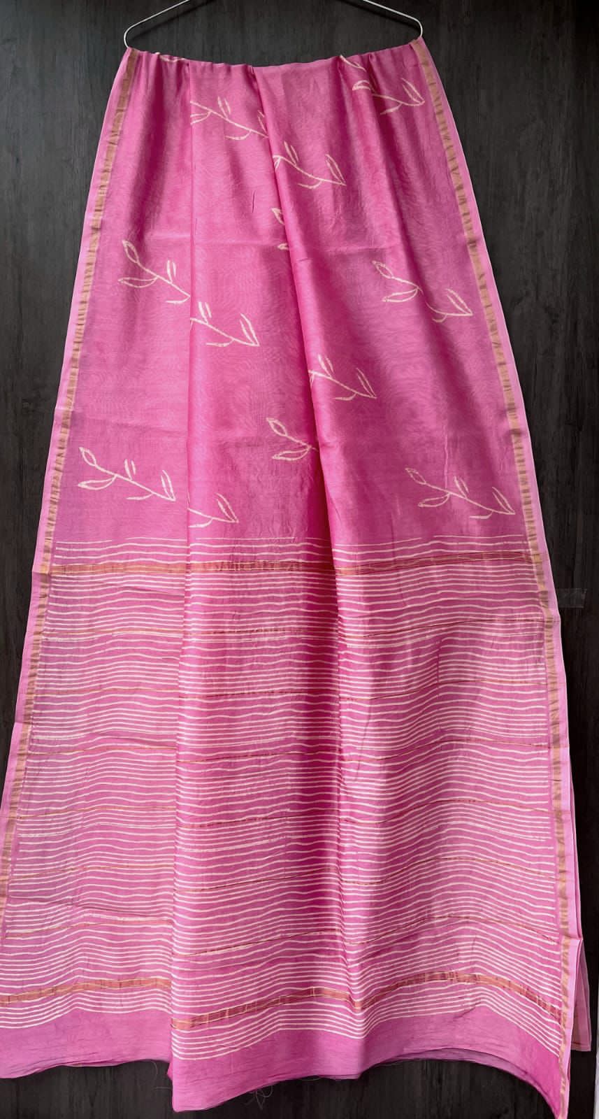Hand Block Printed Chanderi Silk Saree with Blouse