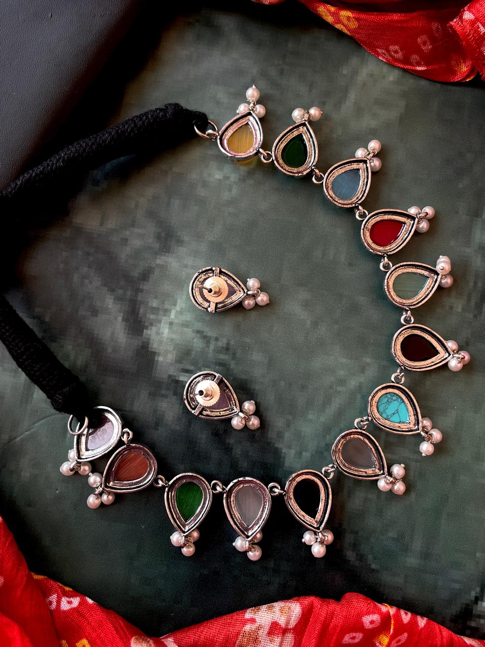 Monalisa Stone Choker with Earring set
